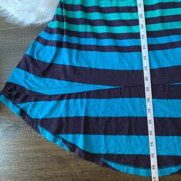 Express Striped Strapless Rainbow Colorful Ombré high low Midi Dress Medium M - Picture 6 of 8
